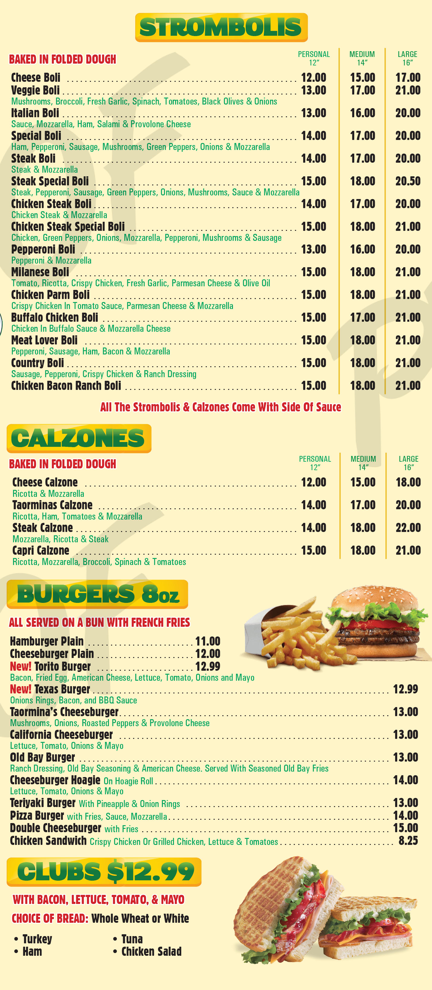 Hoagies - Gyro - Wrap - Salads & Wings